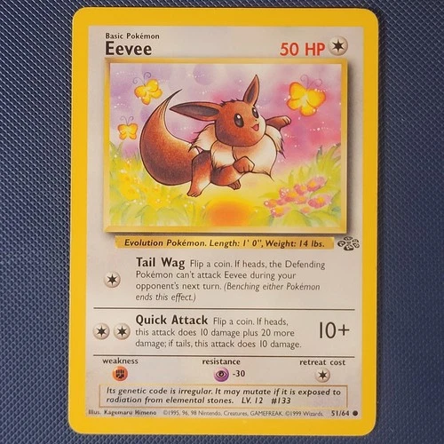 Eevee 51/64 - Jungle - Common Vintage WOTC Pokemon Card - NM