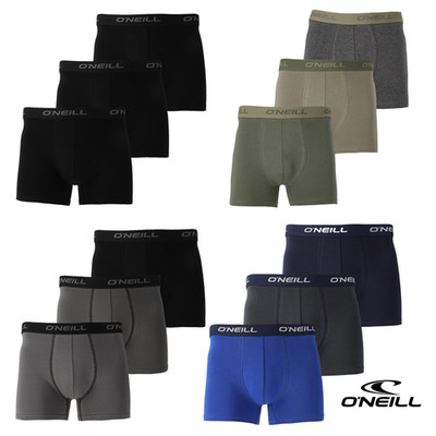 O'Neill 3er Pack Herren Boxershorts Schwarz Blau Grau Grün Anthrazit S - XXL