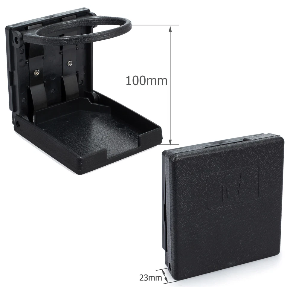 2x Adjustable Foldable Black Plastic Car Van Boat Beverage Drinking Cup Holders - Image 3 of 4