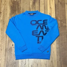 Vintage Y2K Ocean & Earth Blue Surfing AOP Crewneck Sweatshirt/ Sz: M