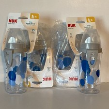 4 New Nuk Active Sippy Cup 8M Silicone Soft Spout Bottle to Cup Transition 10oz