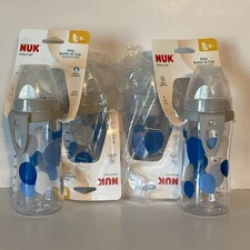 4 New Nuk Active Sippy Cup 8M+ Silicone Soft Spout Bottle to Cup Transition 10oz