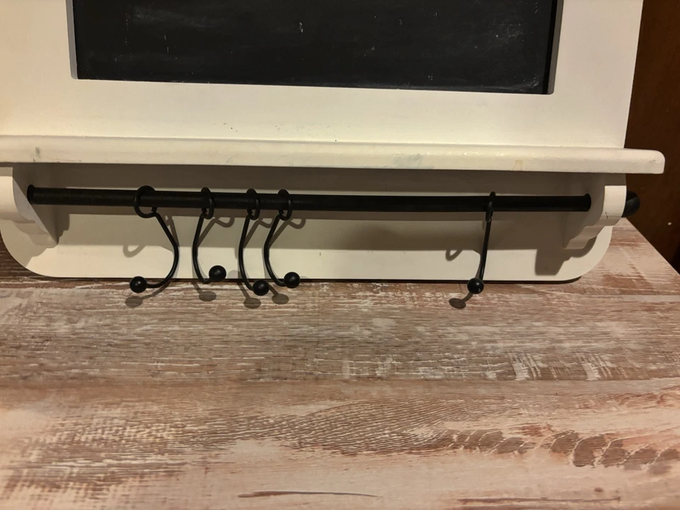 Chalkboard Shelf With Decorative Hooks-Wall Hanging - Image 4 of 4