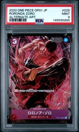 2022 ONE PIECE JAPANESE OP01-ROMANCE DAWN ALTERNATE ART #025 RORONOA ZORO PSA 9