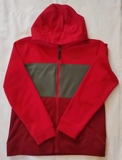 Boys Red Marmot Hooded Zip Up Sweatshirt Size L
