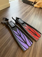 Atomic Aquatics Split Fins Fin Small Size Adjustable Open Heel Scuba Diving New