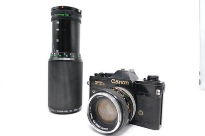 Exe Canon FTb QL Black 35mm Film Camera FD 50mm f/1.4 w/ 100-300mm Lens Japan