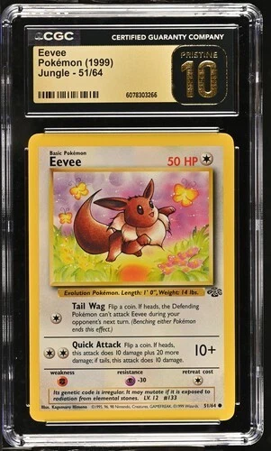 Eevee 51/64 - Pokemon Jungle CGC 10 Pristine