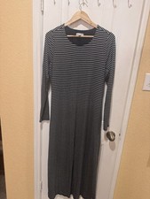 Universal Thread Gray Lined Cotton Casual Basic Crew Long Sleeve Maxi Dress L