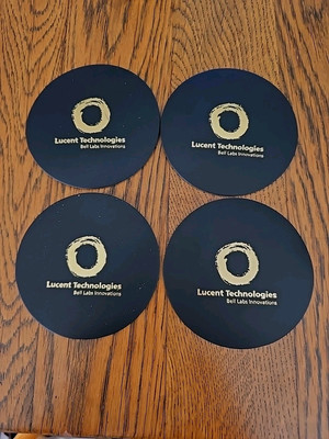 Lucent Technologies Advertising Items - 4 NEW Salesman Samples Beverage Coasters