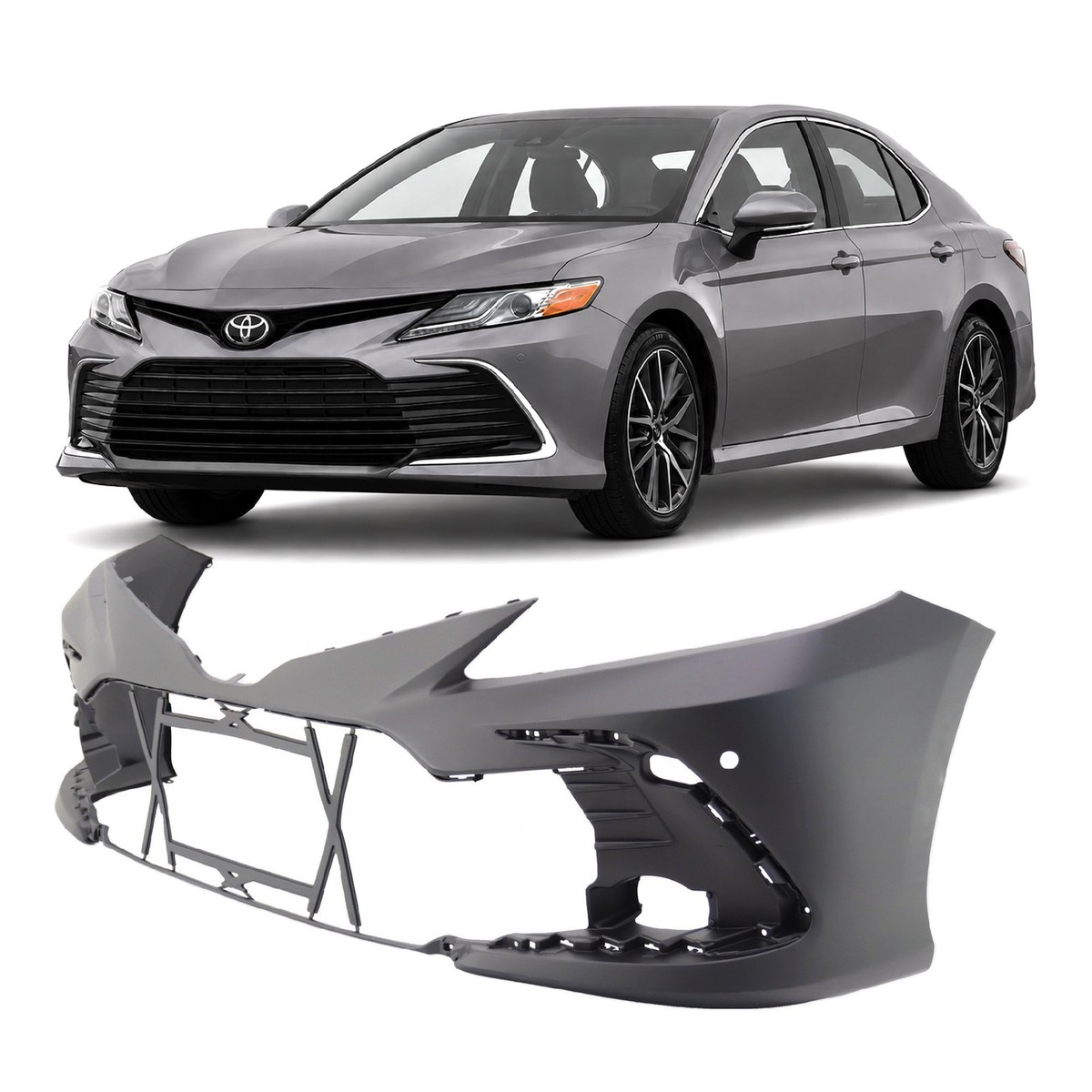 2021-2023 Toyota Camry LE/XLE Primed Front Bumper Cover TO1000467