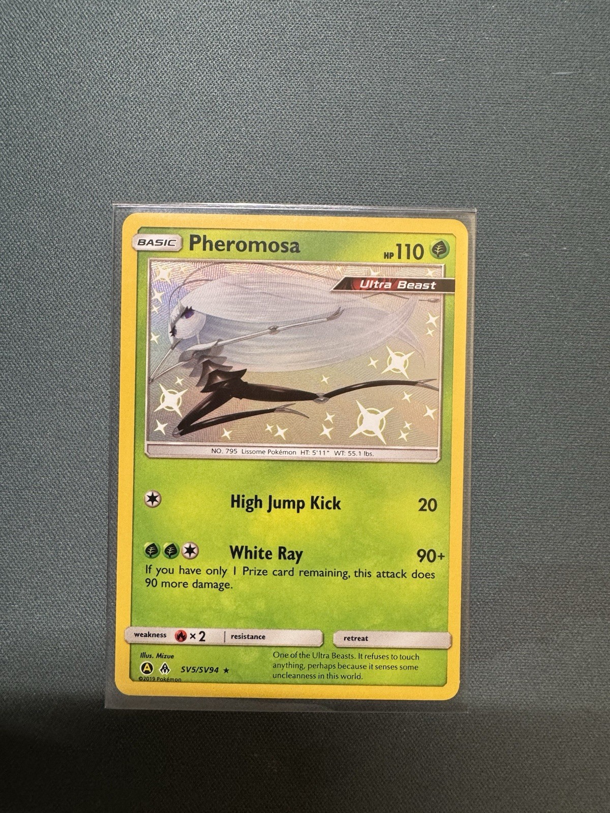 Pheromosa SV5/SV94 Hidden Fates Shiny Vault Shiny Holo Rare 2019