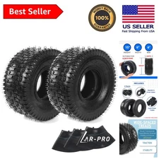 15x6.00-6 Heavy-Duty Lawn Mower Tire Combo Pack with Tubes for Optimal Traction
