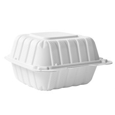 250 pcs Disposable Clamshell Food Take Out Container Box To Go 6" x 6" x 3.25"