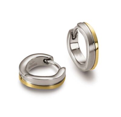 BOCCIA Damenschmuck Creolen Reintitan Bicolor Poliert Satiniert Ø 13 mm 0563-02