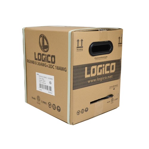 RG59 Siamese Coaxial Cable 500ft 20AWG+18/2AWG CCTV Security Camera Wire Black - Picture 2 of 3