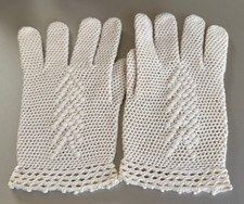 Vtg Handmade Gloves Crochet Lace Dressy Easter Teaparty Size 5/6 Stretchy NWOT