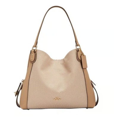 バッグ Coach Edie Leather Turnlock Shoulder Bag Coach Edie Turnlock Beige Woven Triple Compartment Shoulder Bag | eBay