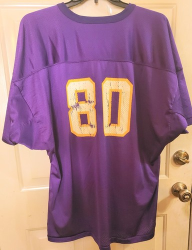 NFL VINTAGE MM Vikings Jersey 2XL Uomo #80 Maglia Allenamento Spalle Grandi 4 Pads - Foto 2 di 8