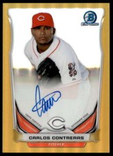 Carlos Contreras 2014 Bowman Chrome Prospect Autographs Gold Ref #BCAPCC 