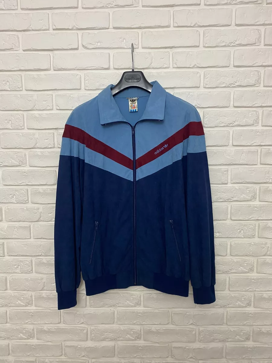 Vintage 70s 80s Adidas Track Jacket Triacetate Top West Germany Full Zip  Size XL