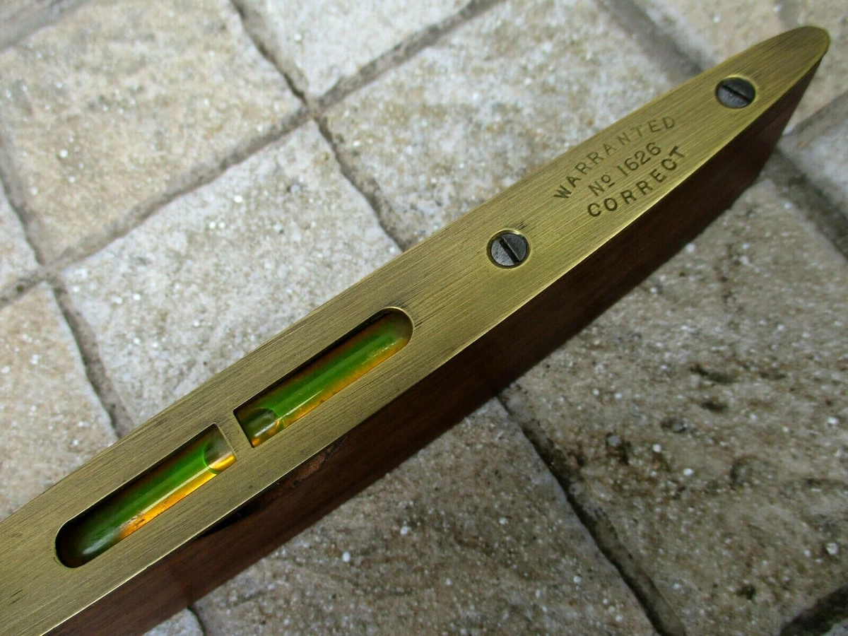 VINTAGE SPIRIT LEVEL BUBBLE J. RABONE SONS BIRMINGHAM IN ROSEWOOD BRASS