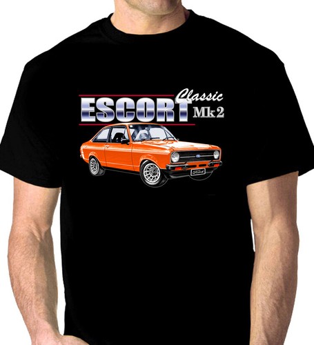 FORD ESCORT MK2 QUALITY BLACK TSHIRT (10 CAR COLOURS ) BIG FIT - Picture 2 of 16