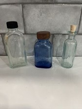 Vintage Glass Miniature Bottle Trio Tonsiline, Carbona, Philips RARE