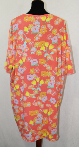 NWOT Lularoe XL Irma Tee Bright Orange Floral Print - Picture 5 of 6