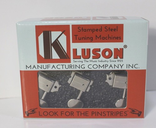 Kluson Vintage 6 in line Tuners for 50-55 Fender KD-6B-NM NL No Logo - Picture 3 of 6