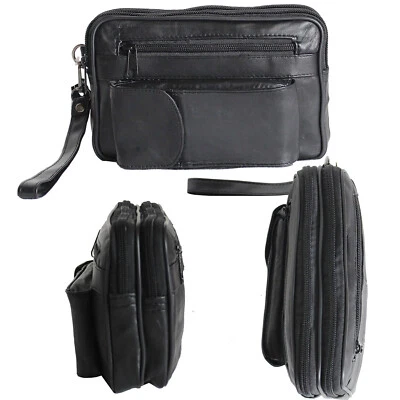 SOTALA Herren Geldbörse Handgelenktasche Tasche Echt Leder Handtasche Bag Umhängetasche