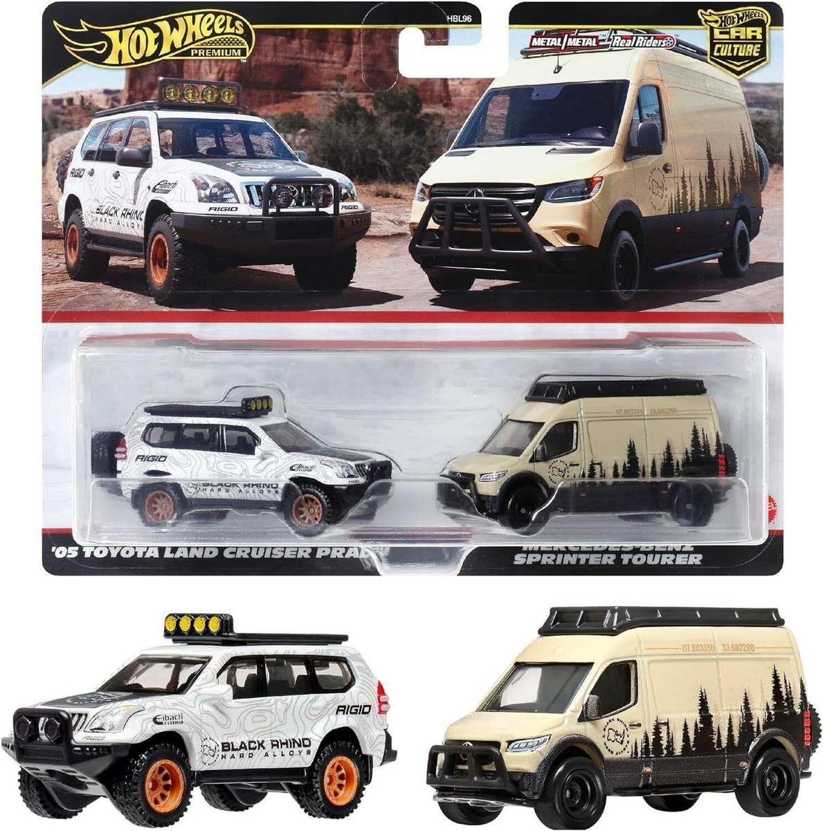 1:64 Hot Wheels 2024 Premium 2-Pack Toyota Land Cruiser +