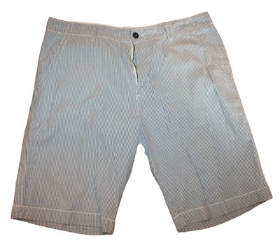 Men's Vintage Preowned Old Navy Blue Striped Seersucker Shorts