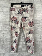 American Eagle White Floral Stretch Pants Skinny Leggings Women  s Size 6