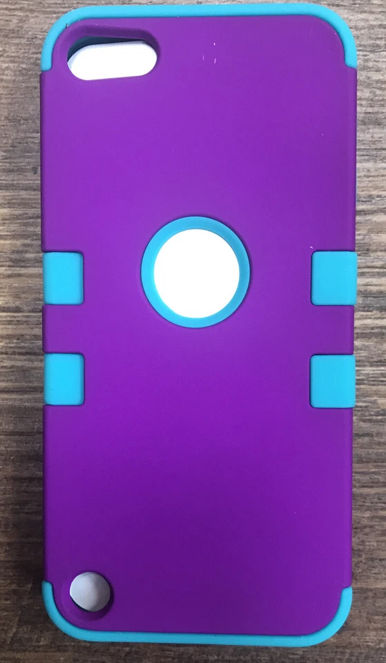 Turquoise/Purple High Impact Soft Rubber Hybrid Case For iPod Touch 5th Gen - Image 2 of 4