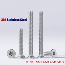 M1/M1.2...-M2.5 Phillips Countersunk Screw Flat Head Bolts 304 Stainless Steel