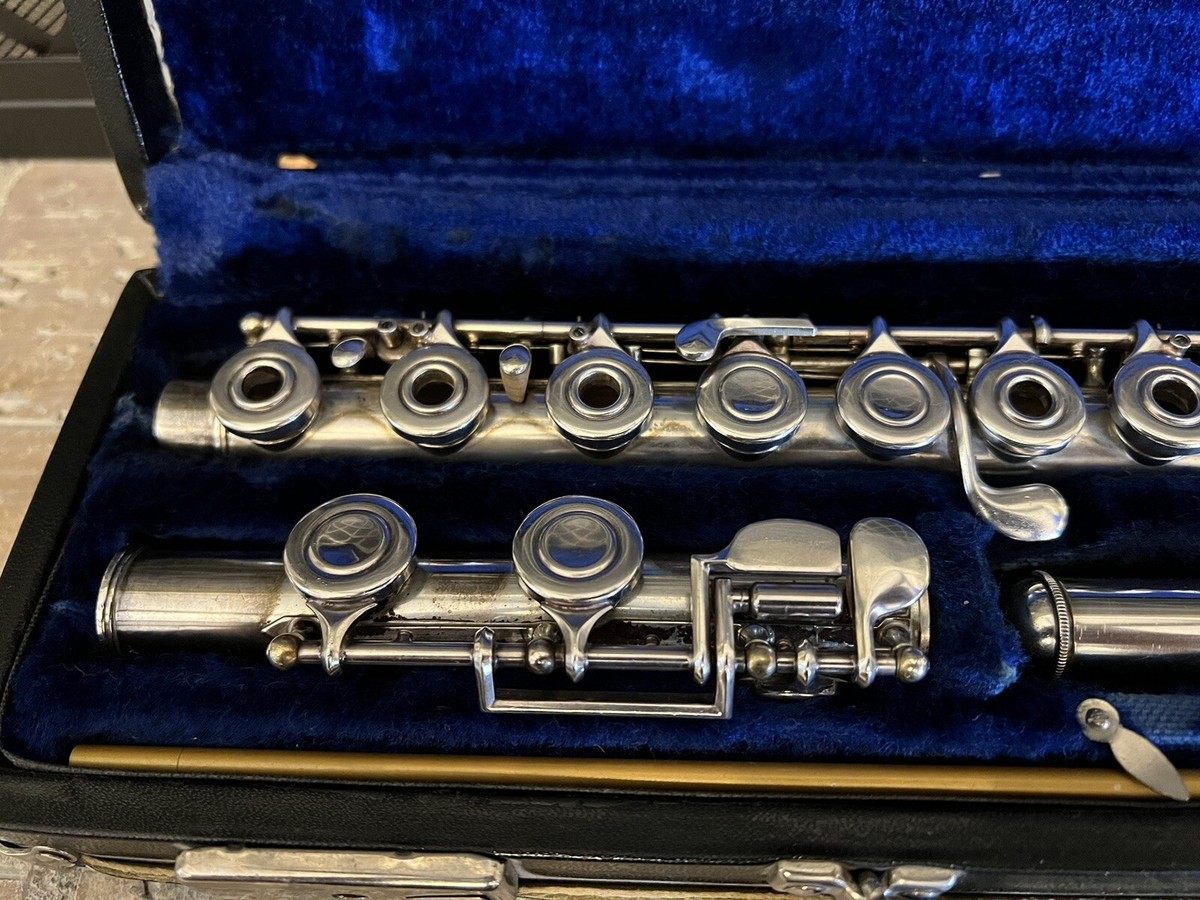 Vintage Artley Elkhart IND 90% Stamped SILVER Musical Flute