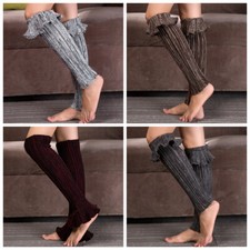  JB Womens Girls Crochet Lace Decorative Boots Cuffs Hat Winter Socks