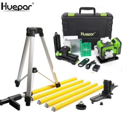 Huepar P04CG 4D Selbstnivellierender Kreuzlinienlaser +3,7 m Teleskopstange