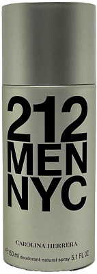CAROLINA HERRERA 212 MEN NYC DEODORANT SPRAY FOR MEN 5.1 Oz / 150 ml BRAND NEW!