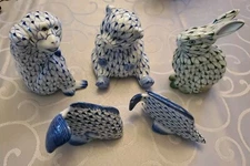 5 Andrea Decorative Fishnet Animals, Rabbit, 2 Fish, Monkey and Bear 