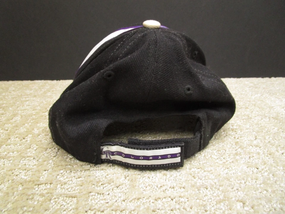 Gorra Colorado Rockies Sombrero Correa Trasera Niños Negro Blanco Troy Tulowitzki Bordada Foto 3 de 4