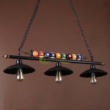 39" Hanging Pool Table Lights Fixture Billiard Pendant Lamp w/ 3 Metal Shades