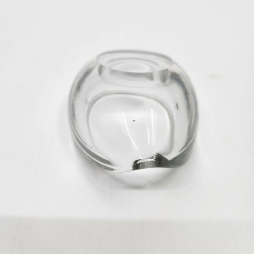 Hand Blown Clear Art Glass Bowl Trinket Change Keys 4" x 3" Pre-owned READ - Picture 8 of 10