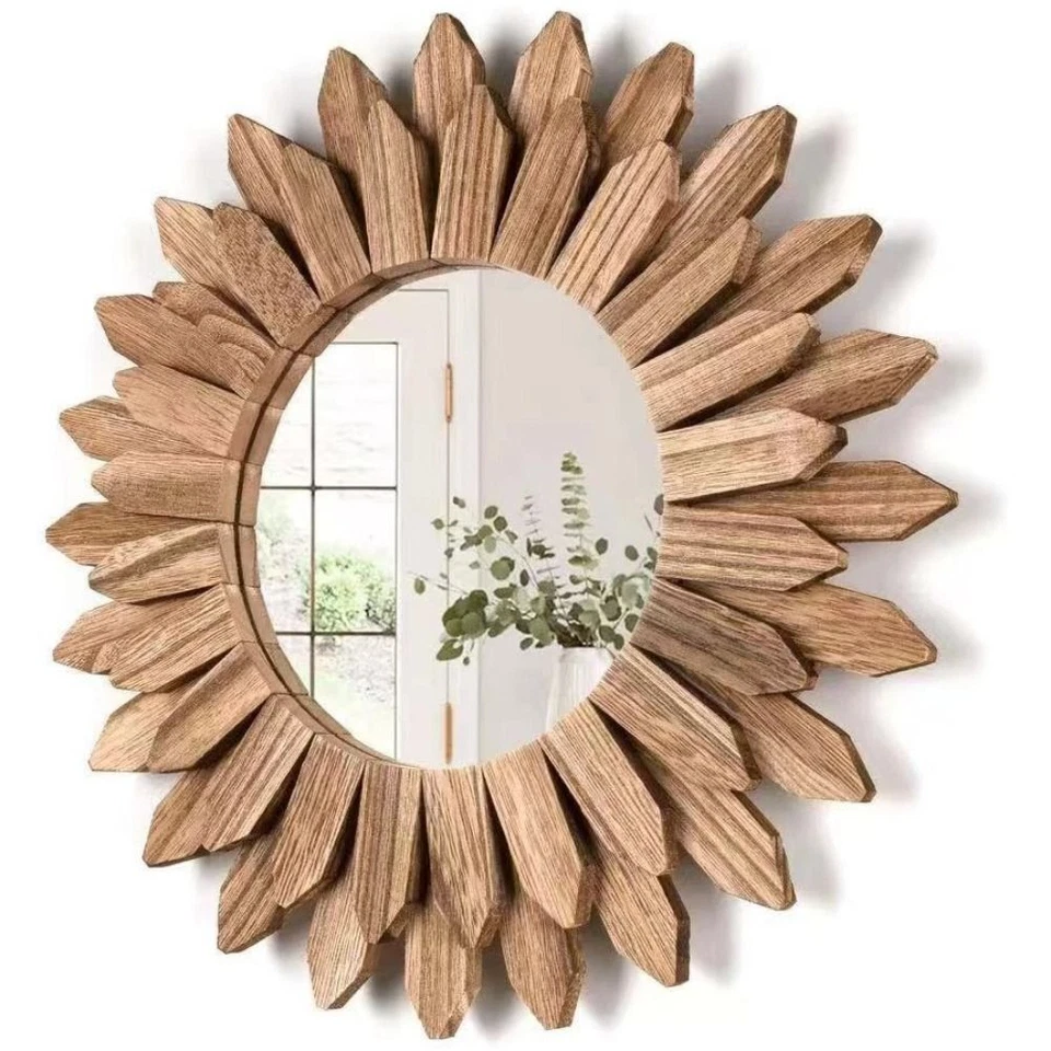 Wooden Vanity Mirror Rustic Wall Mirror Farmhouse Decorative Mirror  Bedroom - Image 3 of 4