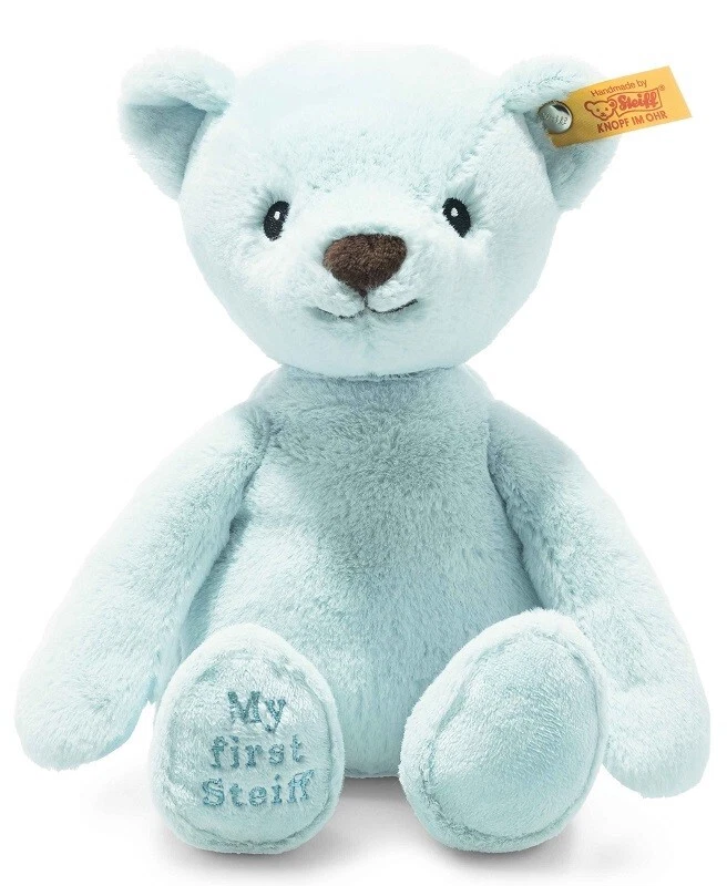 My First Steiff Teddy Bear blue cuddly baby safe soft toy