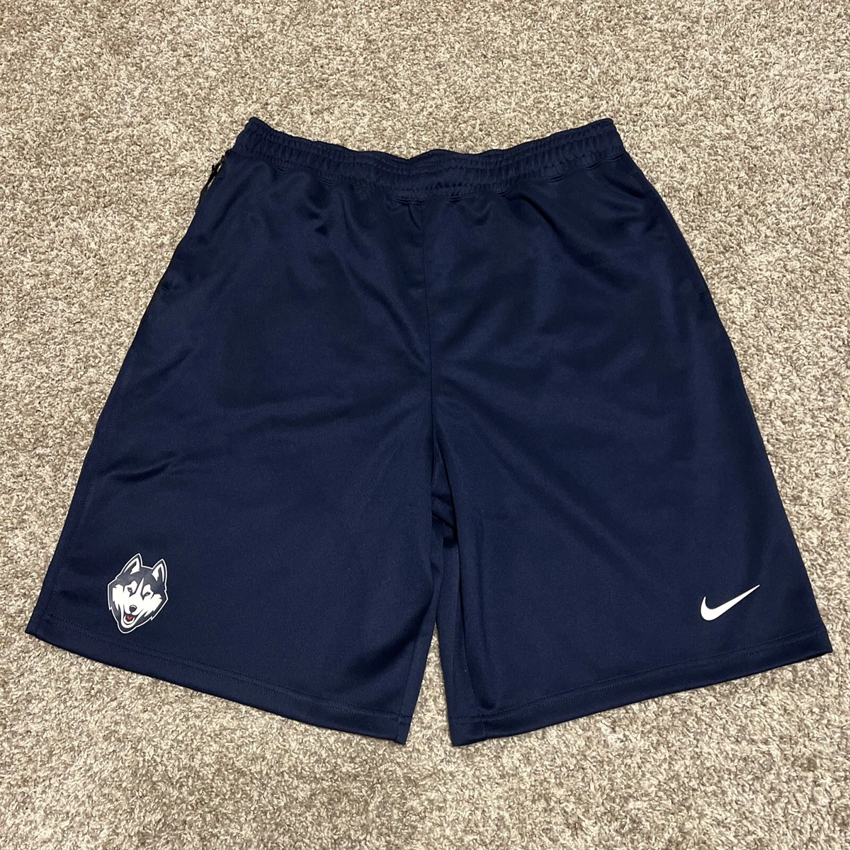 Nike UCONN Huskies Elite Navy Blue Dri Fit Basketball Shorts Men s