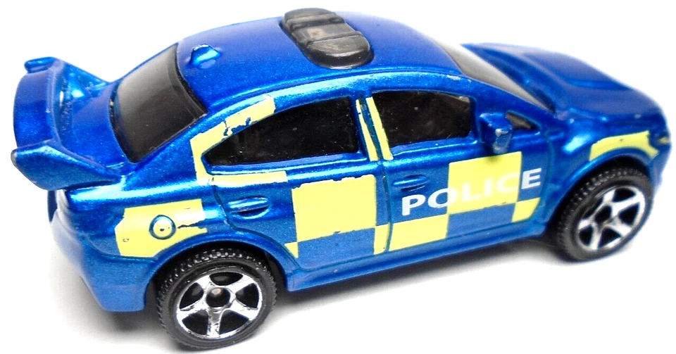 2017 MATCHBOX '15 SUBARU WRX STI BLUE 1:64 DIECAST 2 3/4" POLICE CAR W/ YELLOW - Image 4 of 4