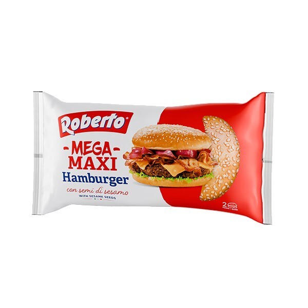 Roberto Mega Maxi Hamburguesa Con Semillas De Sésamo 2 Panes 250 Gr.