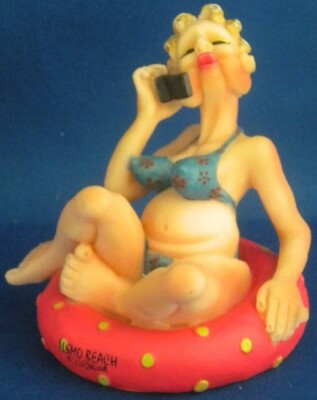 Grandma Red Inner Tube Blue Bikini Pismo Beach CA Resin Gift Corp Souvenir Float